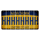 New York Yellow Empire State Cut License Plate Strips (Set of 8) H
