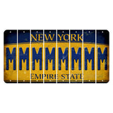 New York Yellow Empire State Cut License Plate Strips (Set of 8) M
