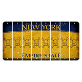 New York Yellow Empire State Cut License Plate Strips (Set of 8) Skull & Bones
