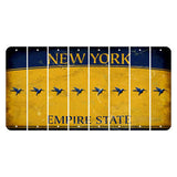 New York Yellow Empire State Cut License Plate Strips (Set of 8) Hummingbird