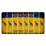 New York Yellow Empire State Cut License Plate Strips (Set of 8) Giraffe