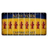 New York Yellow Empire State Cut License Plate Strips (Set of 8) Fire Hydrant