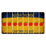 New York Yellow Empire State Cut License Plate Strips (Set of 8) Apple