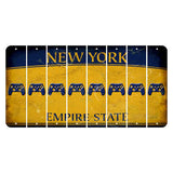 New York Yellow Empire State Cut License Plate Strips (Set of 8) X Controller