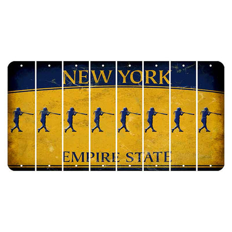 New York Yellow Empire State Cut License Plate Strips (Set of 8) Softball Batter