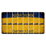 New York Yellow Empire State Cut License Plate Strips (Set of 8) Train