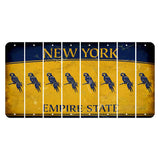 New York Yellow Empire State Cut License Plate Strips (Set of 8) Parrot
