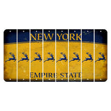 New York Yellow Empire State Cut License Plate Strips (Set of 8) Reindeer
