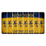 New York Yellow Empire State Cut License Plate Strips (Set of 8) Gecko