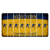 New York Yellow Empire State Cut License Plate Strips (Set of 8) Soldier - Running