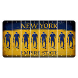 New York Yellow Empire State Cut License Plate Strips (Set of 8) Zombie