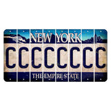 New York Blue The Empire State Cut License Plate Strips (Set of 8) C