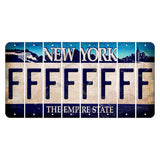 New York Blue The Empire State Cut License Plate Strips (Set of 8) F