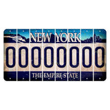 New York Blue The Empire State Cut License Plate Strips (Set of 8) O