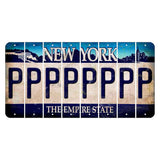 New York Blue The Empire State Cut License Plate Strips (Set of 8) P