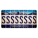 New York Blue The Empire State Cut License Plate Strips (Set of 8) S