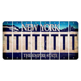 New York Blue The Empire State Cut License Plate Strips (Set of 8) T