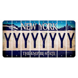 New York Blue The Empire State Cut License Plate Strips (Set of 8) Y