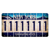 New York Blue The Empire State Cut License Plate Strips (Set of 8) 1