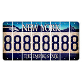 New York Blue The Empire State Cut License Plate Strips (Set of 8) 8