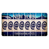 New York Blue The Empire State Cut License Plate Strips (Set of 8) At Sign
