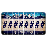 New York Blue The Empire State Cut License Plate Strips (Set of 8) Hashtag