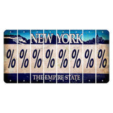 New York Blue The Empire State Cut License Plate Strips (Set of 8) Percent Sign