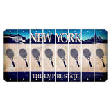New York Blue The Empire State Cut License Plate Strips (Set of 8) Tennis Racket