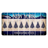 New York Blue The Empire State Cut License Plate Strips (Set of 8) Christmas Tree