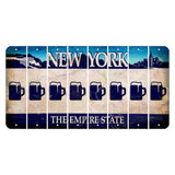 New York Blue The Empire State Cut License Plate Strips (Set of 8) Beer Mug