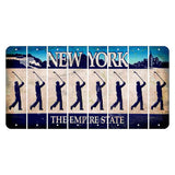 New York Blue The Empire State Cut License Plate Strips (Set of 8) Male Golfer