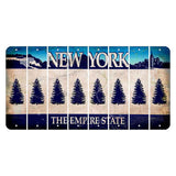 New York Blue The Empire State Cut License Plate Strips (Set of 8) Pine Tree