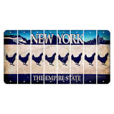 New York Blue The Empire State Cut License Plate Strips (Set of 8) Chicken