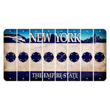 New York Blue The Empire State Cut License Plate Strips (Set of 8) Fire Badge