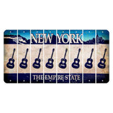 New York Blue The Empire State Cut License Plate Strips (Set of 8) Guitar