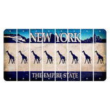 New York Blue The Empire State Cut License Plate Strips (Set of 8) Giraffe