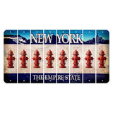 New York Blue The Empire State Cut License Plate Strips (Set of 8) Fire Hydrant