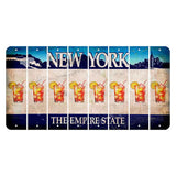 New York Blue The Empire State Cut License Plate Strips (Set of 8) Cocktail