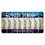 New York Blue The Empire State Cut License Plate Strips (Set of 8) Statue of Liberty