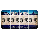 New York Blue The Empire State Cut License Plate Strips (Set of 8) Liberty Bell