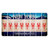 New York Blue The Empire State Cut License Plate Strips (Set of 8) Lobster
