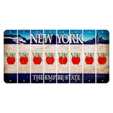 New York Blue The Empire State Cut License Plate Strips (Set of 8) Teacher Apple