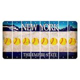 New York Blue The Empire State Cut License Plate Strips (Set of 8) Softball