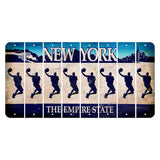 New York Blue The Empire State Cut License Plate Strips (Set of 8) Basketball Player