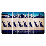 New York Blue The Empire State Cut License Plate Strips (Set of 8) Cat