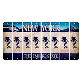 New York Blue The Empire State Cut License Plate Strips (Set of 8) Mermaid