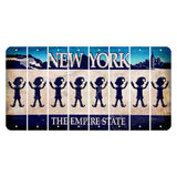 New York Blue The Empire State Cut License Plate Strips (Set of 8) Elf