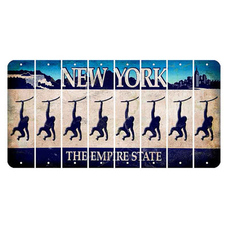 New York Blue The Empire State Cut License Plate Strips (Set of 8) Monkey