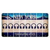 New York Blue The Empire State Cut License Plate Strips (Set of 8) Headphones