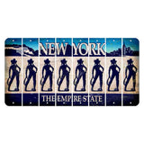 New York Blue The Empire State Cut License Plate Strips (Set of 8) Cowgirl